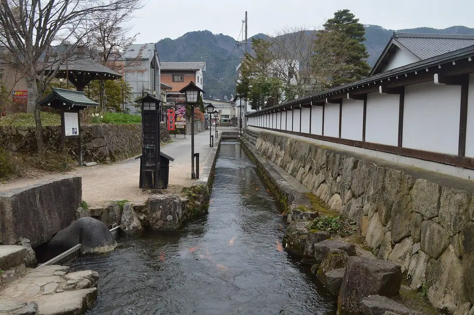 Setogawa Canal and white-walled storehouses in Furukawa, Gifu
